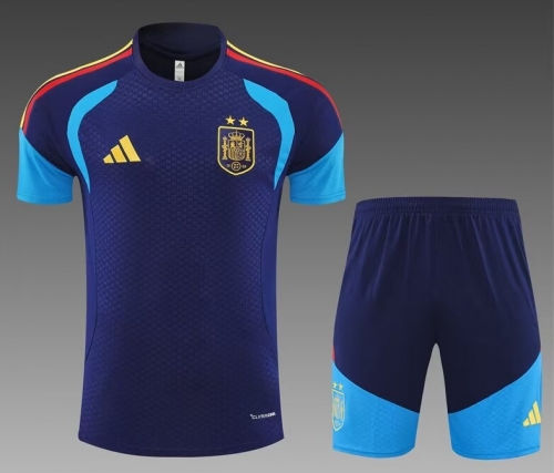 2 Star 2026/27 Spain Royal Blue Shorts-Sleeve Thailand Soccer Uniform-801