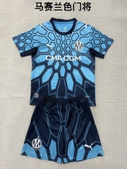 Kids 2026/27 Olympique Marseille Goalkeeper Blue Kids/Youth Soccer Uniform-208