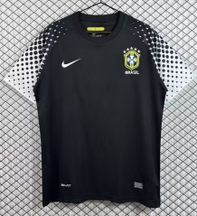 2010 Retro Version Brazil Goalkeeper Black Soccer Thailand Jersey AAA-503