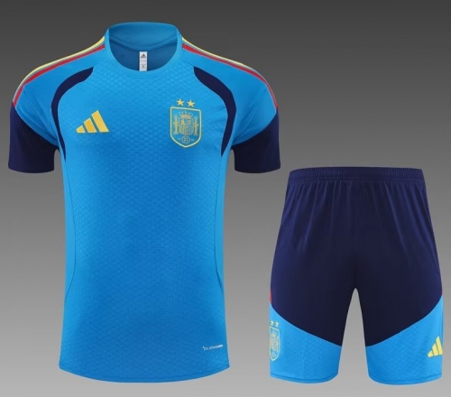 2 Star 2026/27 Spain Lake Blue Shorts-Sleeve Thailand Soccer Uniform-801