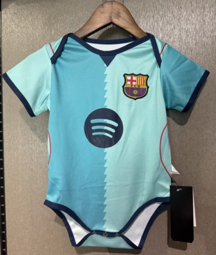 (Size 9-12) 2026/27 Barcelona 2nd Away Blue Baby Soccer Uniform-308