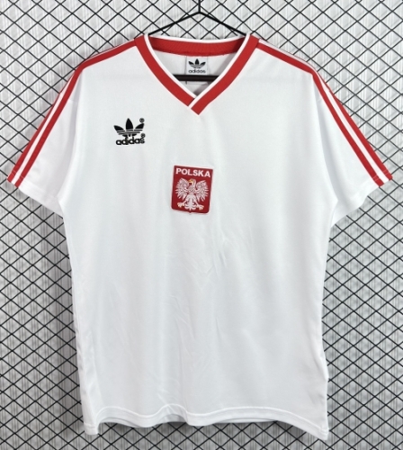1986 Retro Version Poland Home White Thailand Soccer Jersey-503