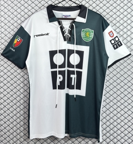 02/03 Retro Version Sporting Lisbon 3nd Away Green & White Thailand Soccer Jersey AAA-503