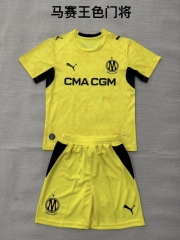 Kids 2026/27 Olympique Marseille Goalkeeper Yellow Kids/Youth Soccer Uniform-208