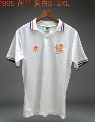 1995 Retro Version Netherlands Away White Thailand Soccer Jersey AAA-709