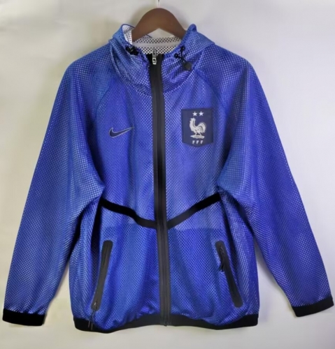2026/27 France CaiBlue Windbreaker Hoodies Top With Hat-311
