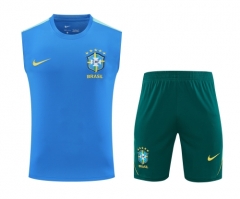 2026/27 Brazil Blue Thailand Soccer Training Vest Set-418