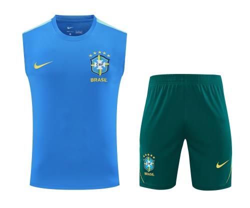 2026/27 Brazil Blue Thailand Soccer Training Vest Set-418