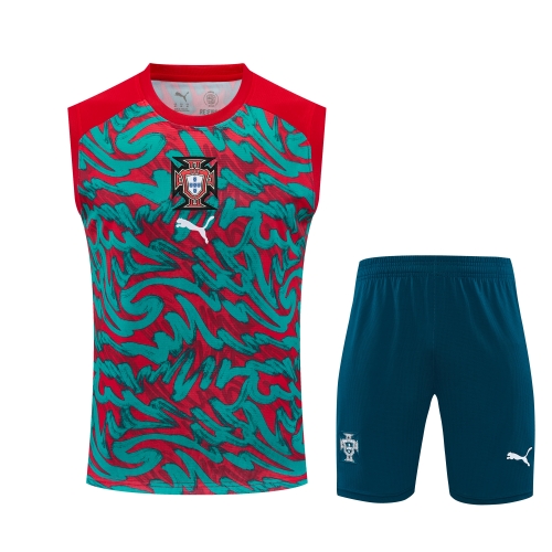 2026/27 Portugal Red & Green Thailand Soccer Training Vest Set-418