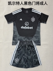 Kids 2026/27 Celtic Goalkeeper Black & Gray Kids/Youth Soccer Uniform-208
