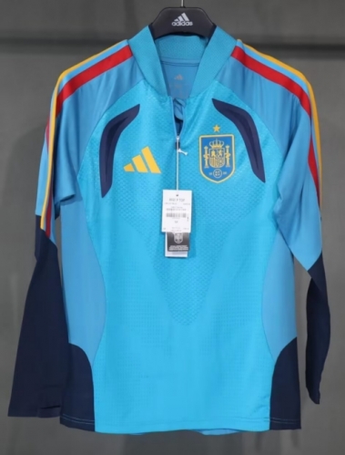 Player Version 2026/27 Spain Lake Blue Thailand Soccer Tracksuit Top-703