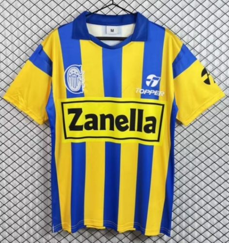 86/87 Retro Version Club Atlético Rosario Central Home Yellow & Blue Thailand Soccer Jersey AAA-503