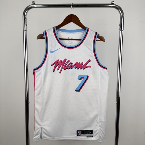City Version Miami Heat NBA White #7 Jersey-311