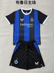 Kids 2026/27 Club Brugge Home Black & Blue Kids/Youth Soccer Uniform-208