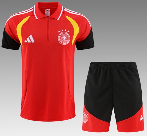 2026/27 Germany Red Shorts-Sleeve Soccer Tracksuit Uniform-418
