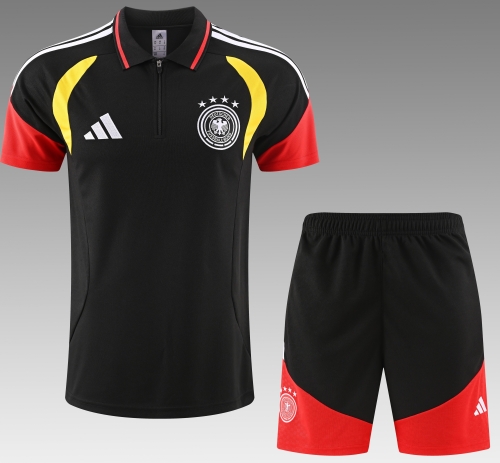 2026/27 Germany Black Shorts-Sleeve Soccer Tracksuit Uniform-418