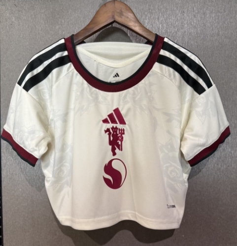 Short Clothing 2026/27 Manchester United 2nd Away White Thailand Women Soccer Jersey AAA