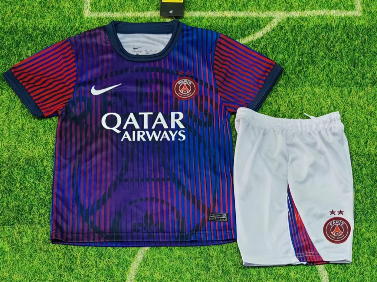2026/27 Special Version Paris SG Red & Blue Kids/Youth Soccer Uniform-123