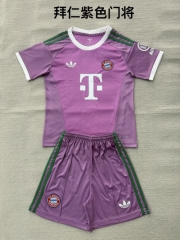 Kids 2026/27 Bayern München Goalkeeper Purple Kids/Youth Soccer Uniform-208