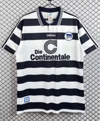 98/99 Retro Version Hertha BSC Home Black & White Thailand Soccer Jersey AAA-503