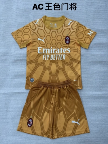 Kids 2026/27 AC Milan Goalkeeper Yellow Kids/Youth Soccer Uniform-208