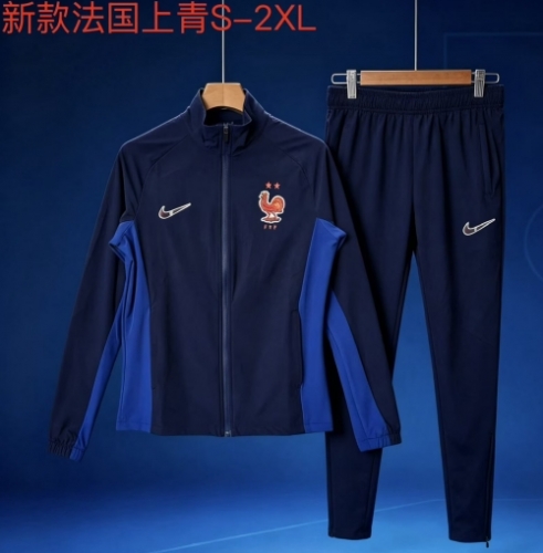 2026/27 France Cyan Soccer Windbreaker Uniform-709