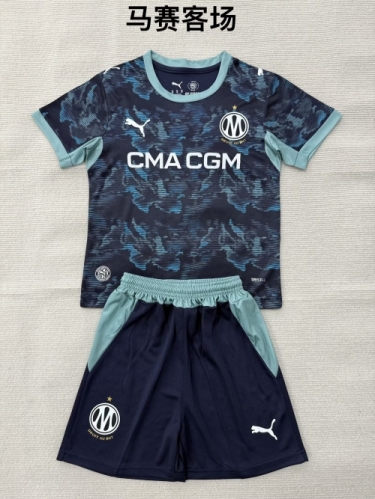 2026/27 Olympique Marseille Away Gray Blue Soccer Uniform-208