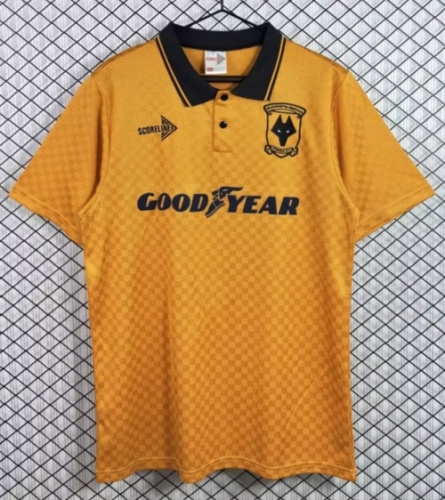 90/91 Retro Version Wolverhampton Wanderers Home Orange Thailand Soccer Jersey AAA-503