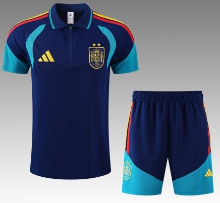 2 Star 2026/27 Spain Royal Blue Shorts-Sleeve Thailand Soccer Uniform-418