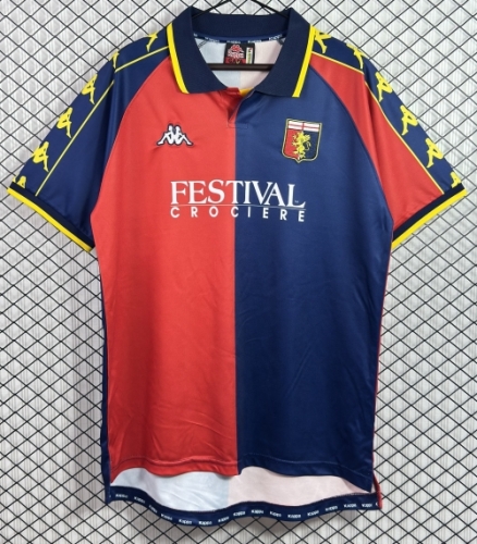 99/00 Retro Version Genoa Home Red & Blue Thailand Soccer Jersey-503
