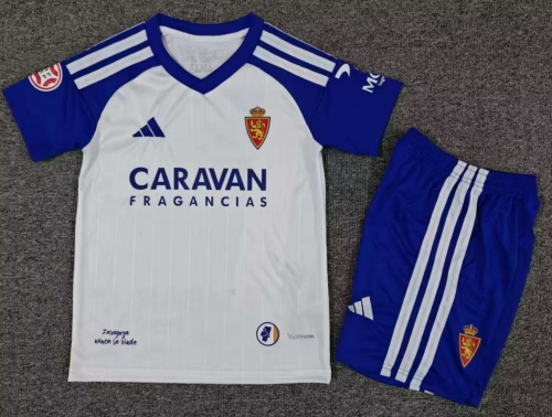 Kids 2026/27 Real Zaragoza Home White Kids/Youth Soccer Uniform-1040