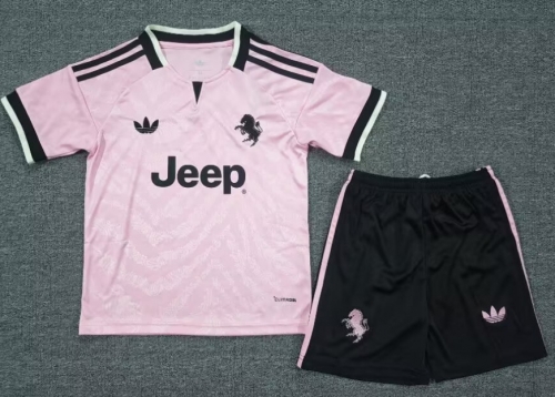 Kids 2026/27 Juventus FC Away Pink Kids/Youth Soccer Uniform-A