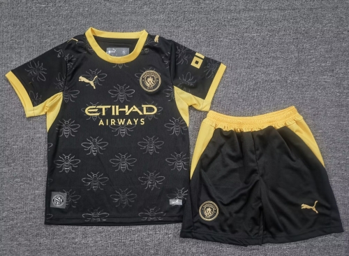 Kids 2026/27 Manchester City Away Black Kids/Youth Soccer Uniform-A