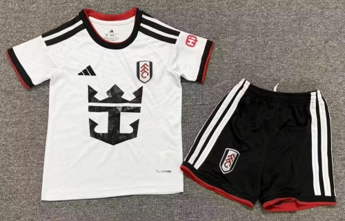 Kids 2026/27 Fulham FC Home White Kids/Youth Soccer Uniform-1040
