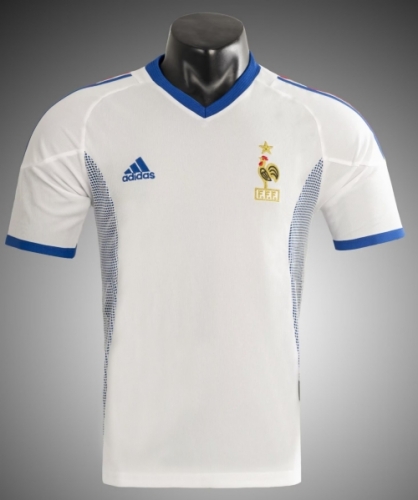 2002 Retro Version France Away White Thailand Soccer Jersey AAA-1041