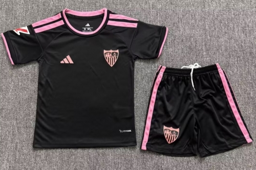 Kids 2026/27 Sevilla FC 2nd Away Black Kids/Youth Soccer Uniform-JY