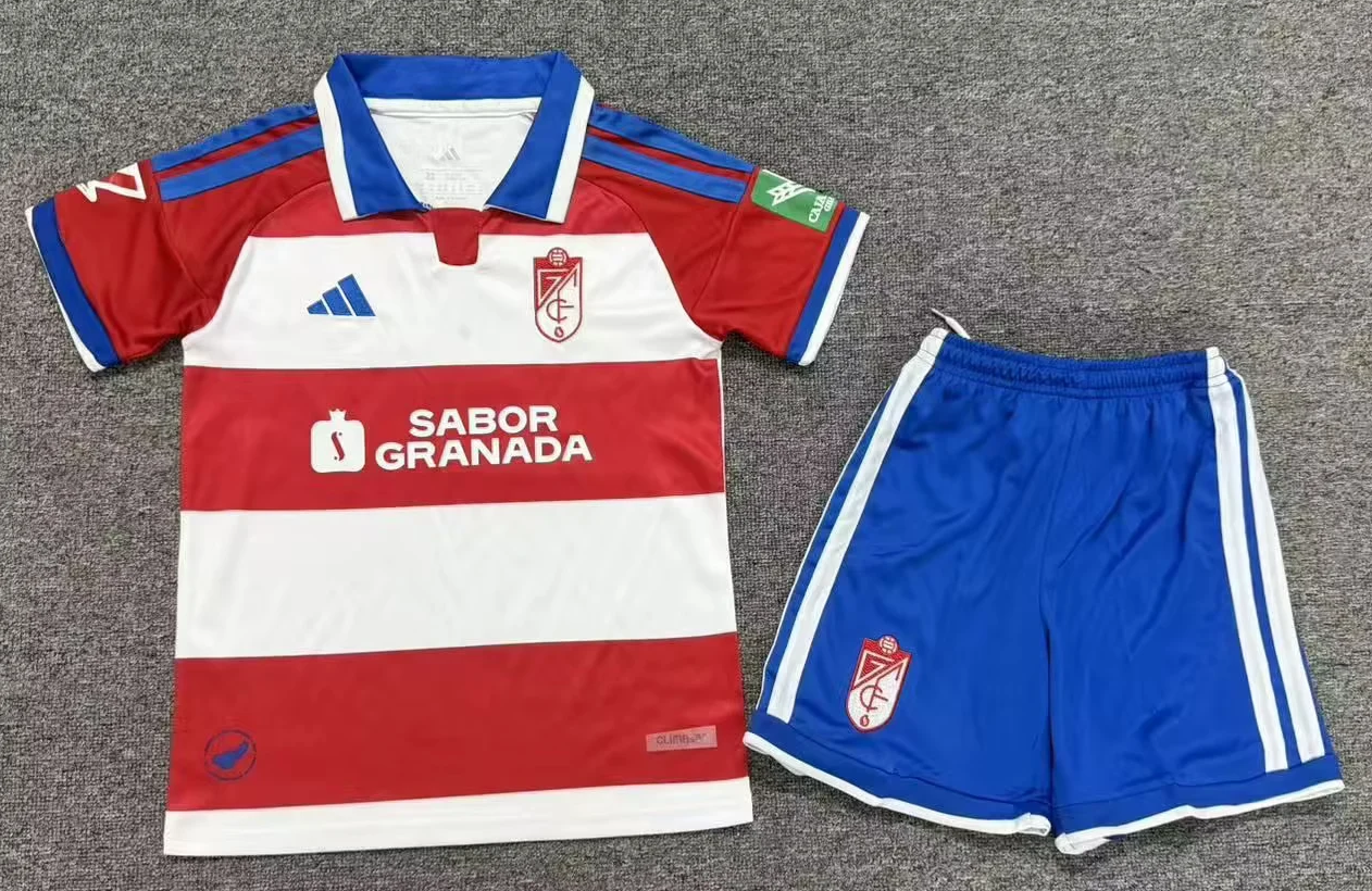 Kids 2026/27 Granada CF Home Red & White Kids/Youth Soccer Uniform-40