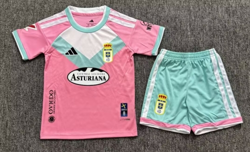 Kids 2026/27 Real Oviedo 2nd Away Pink Kids/Youth Soccer Uniform-JY