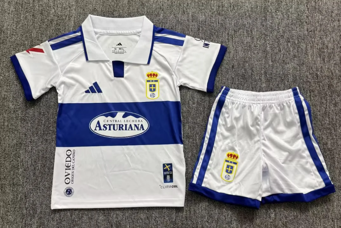 Kids 206/27 Real Oviedo Away White Kids/Youth Soccer Uniform-1040