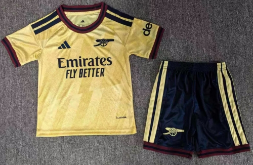 Kids 2026/27 Arsenal 2nd Away Yellow Kids/Youth Soccer Uniform-BL