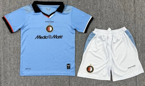 Kids 2026/27 Feyenoord Rotterdam Away Blue Kids/Youth Soccer Uniform-522