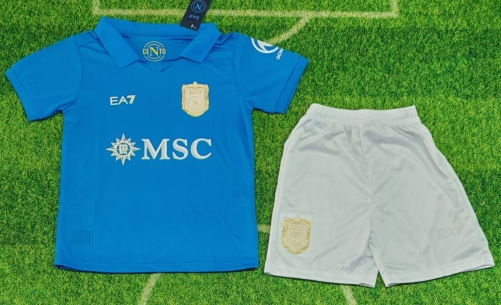 Kids 2026/27 Napoli Home Blue Kids/Youth Thailand Soccer Uniform-123