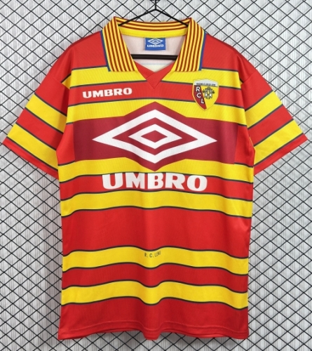 97/98 Retro Version Lens Home Red & Yellow Thailand Soccer Jersey AAA-503
