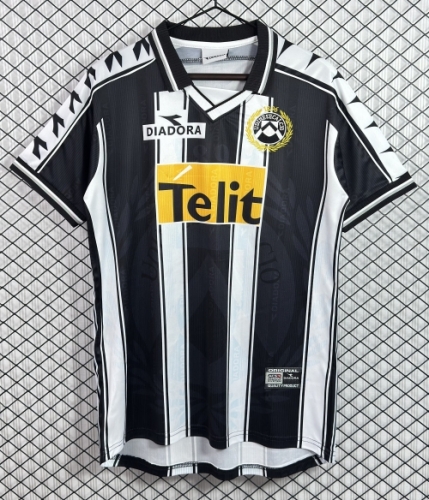 99/00 Retro Version Udinese Calcio Home Black & White Thailand Soccer Jersey AAA-503