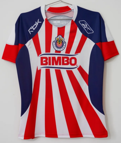 08/09 Retro Version Deportivo Guadalajara Home Red & White Thailand Soccer Jersey AAA-66