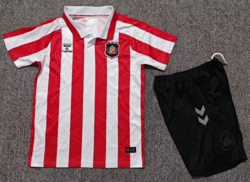 Kids 2026/27 Sunderland Home Red & White Kids/Youth Soccer Uniform-1040