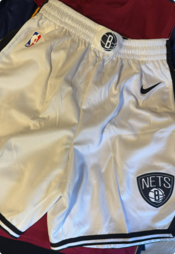 75th NBA Brooklyn Nets White Shorts-311