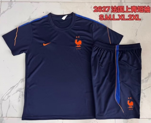 2026/27 France Royal Blue Shorts-Sleeve Thailand Soccer Uniform-815