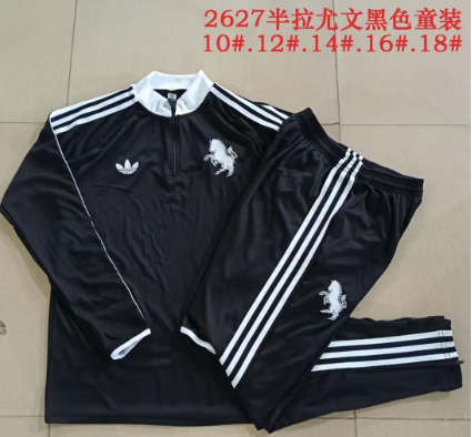 Kids 2026/27 Juventus FC Black Kids/Youth Thailand Tracksuit Uniform-815