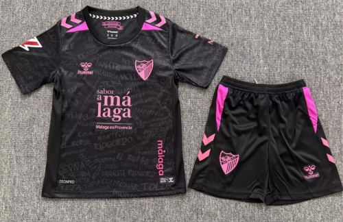 Kids 2026/27 Málaga CF 2nd Away Black Kids/Youth Soccer Uniform-JY